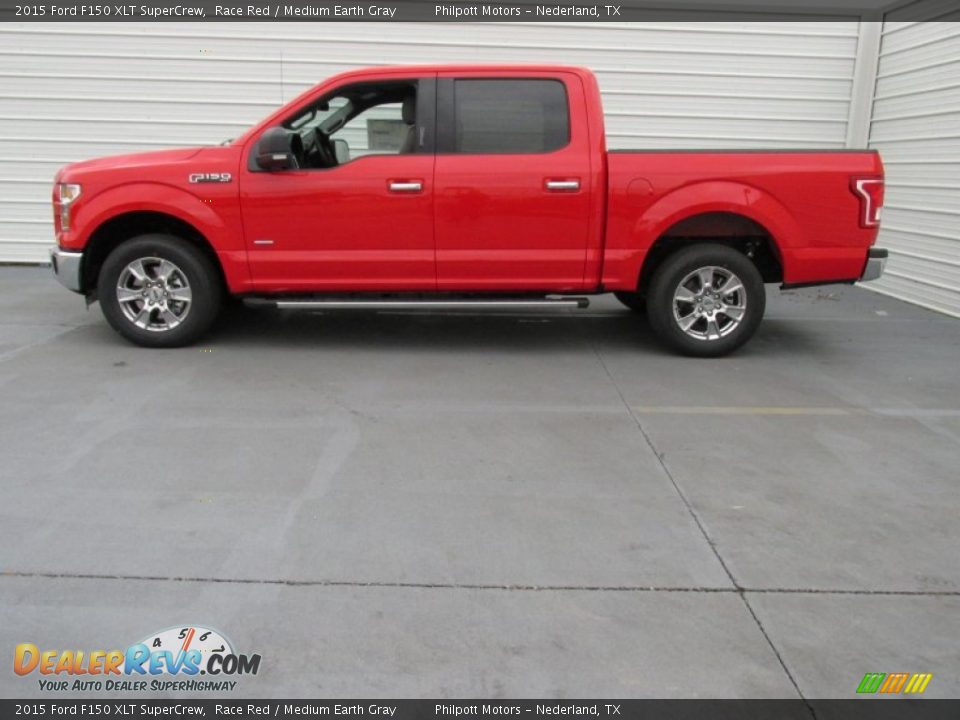 2015 Ford F150 XLT SuperCrew Race Red / Medium Earth Gray Photo #6