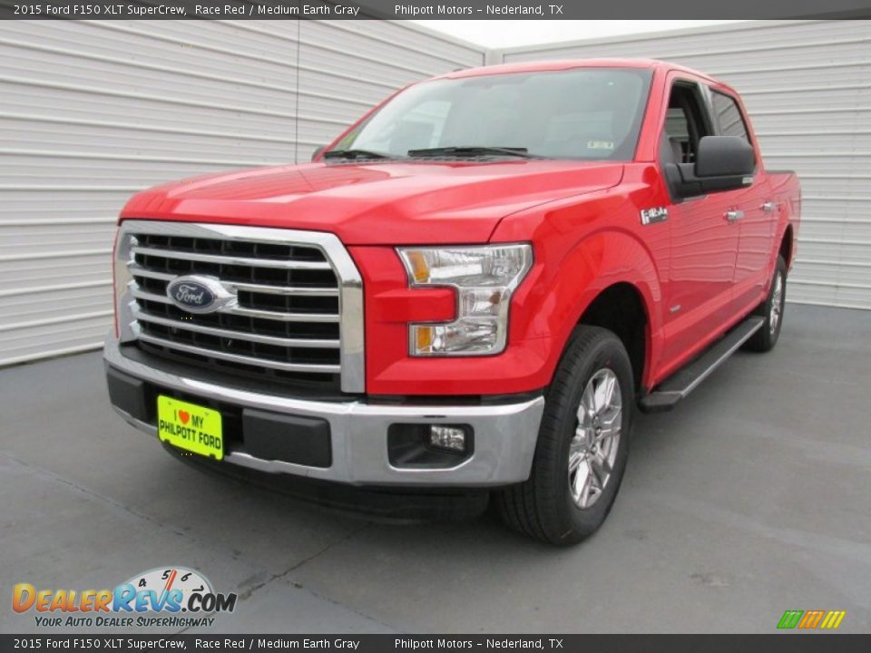 2015 Ford F150 XLT SuperCrew Race Red / Medium Earth Gray Photo #7