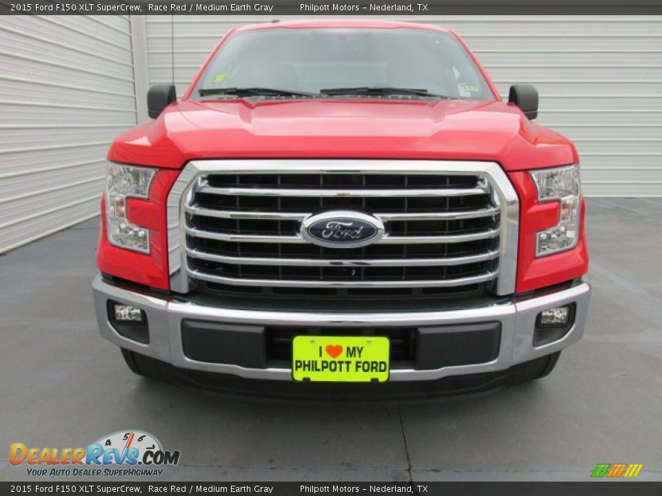 2015 Ford F150 XLT SuperCrew Race Red / Medium Earth Gray Photo #8
