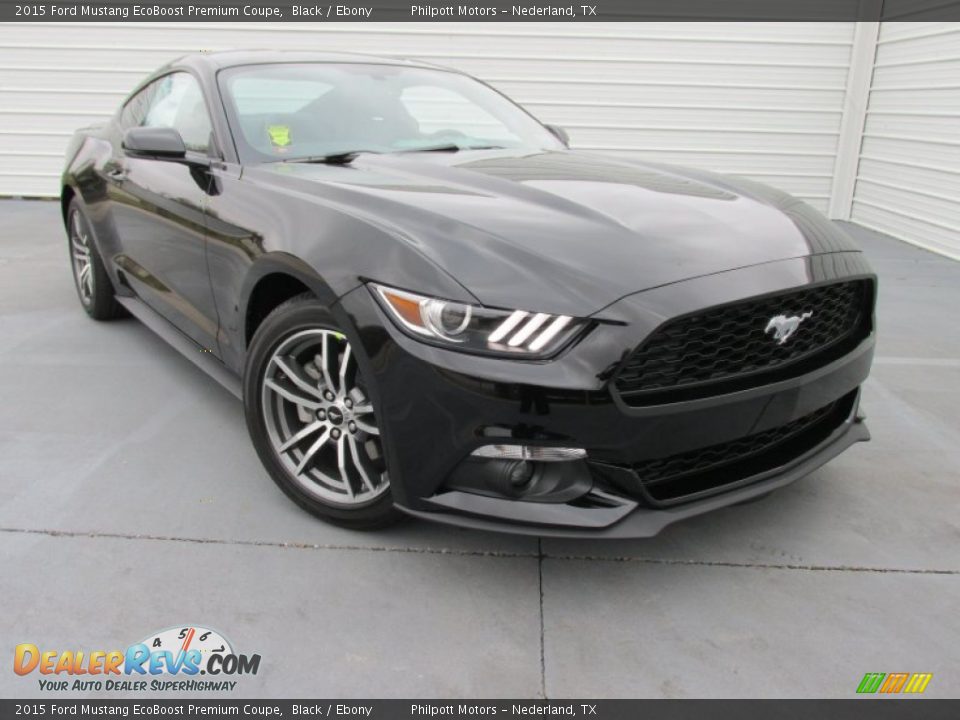 2015 Ford Mustang EcoBoost Premium Coupe Black / Ebony Photo #2