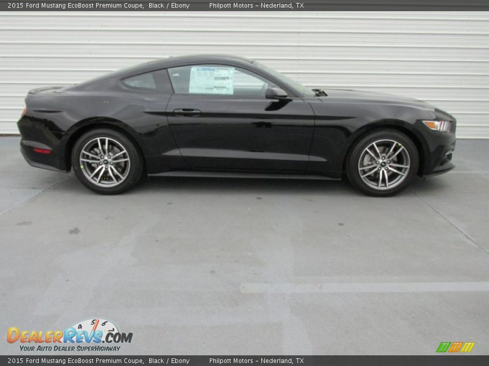 Black 2015 Ford Mustang EcoBoost Premium Coupe Photo #3