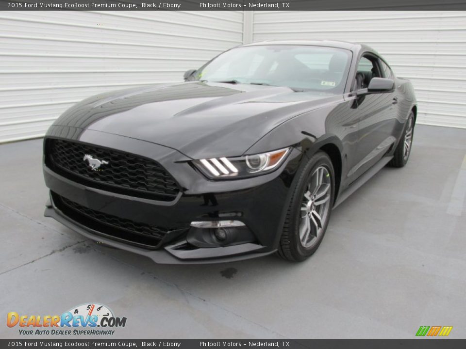 2015 Ford Mustang EcoBoost Premium Coupe Black / Ebony Photo #7
