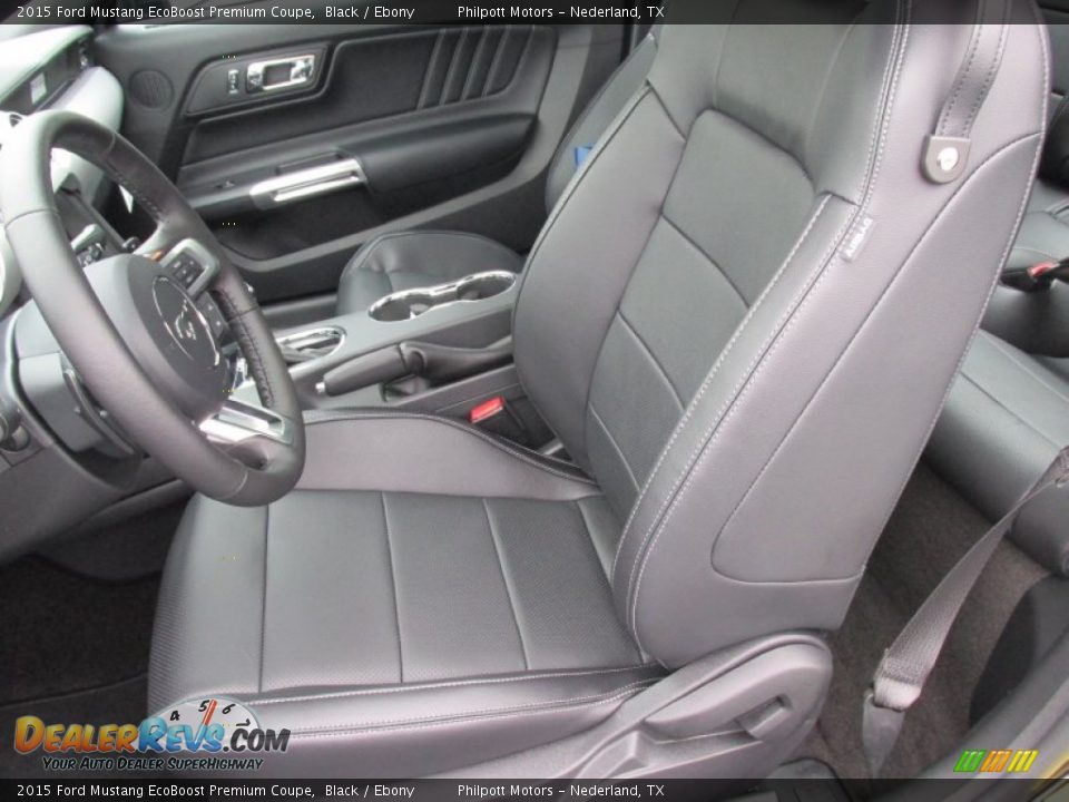 Front Seat of 2015 Ford Mustang EcoBoost Premium Coupe Photo #18