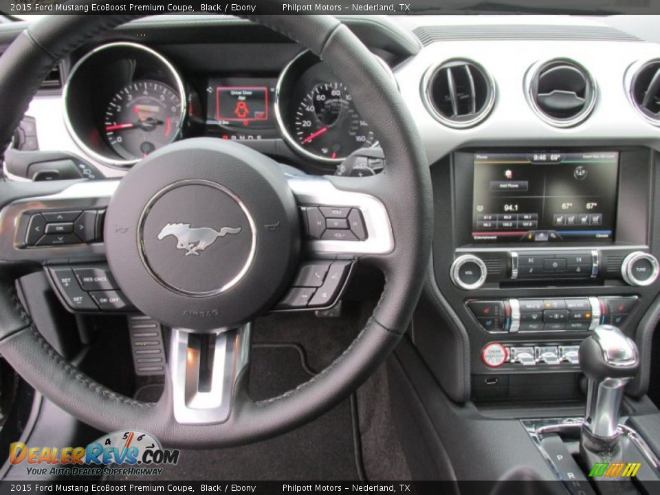 2015 Ford Mustang EcoBoost Premium Coupe Black / Ebony Photo #21