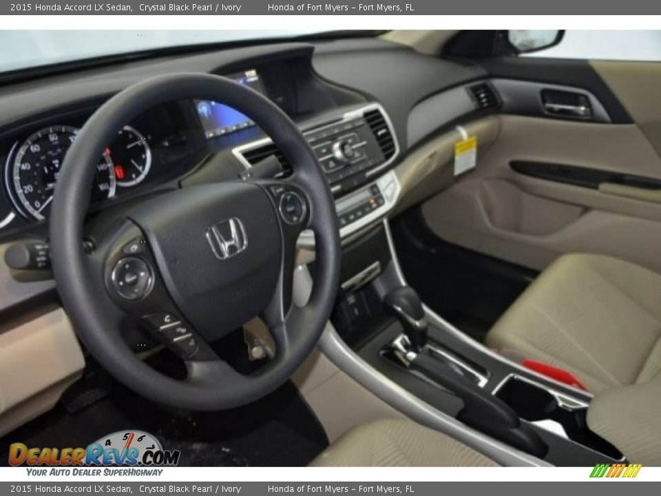 2015 Honda Accord LX Sedan Crystal Black Pearl / Ivory Photo #9
