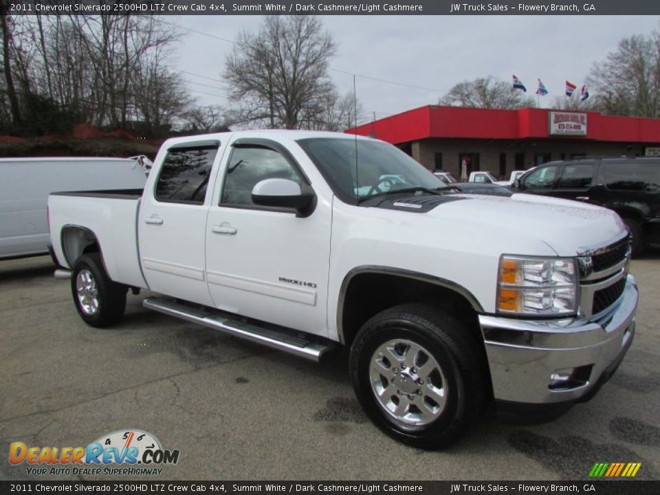2011 Chevrolet Silverado 2500HD LTZ Crew Cab 4x4 Summit White / Dark Cashmere/Light Cashmere Photo #10