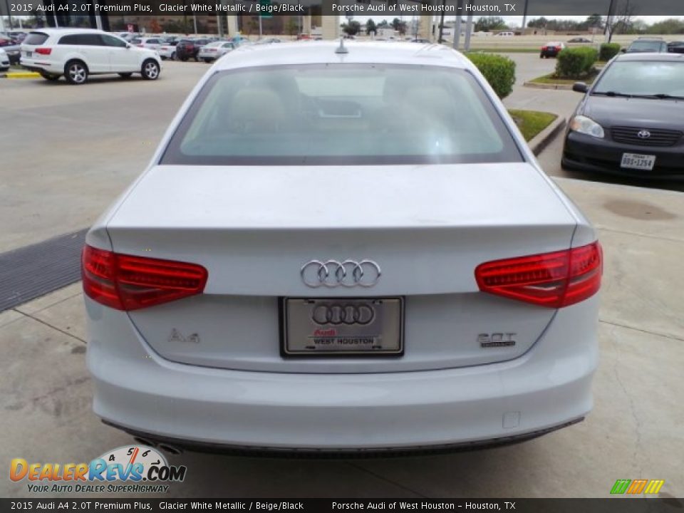 2015 Audi A4 2.0T Premium Plus Glacier White Metallic / Beige/Black Photo #6