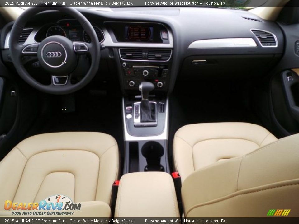 2015 Audi A4 2.0T Premium Plus Glacier White Metallic / Beige/Black Photo #24