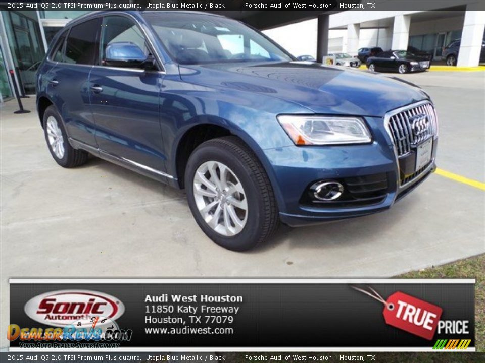 2015 Audi Q5 2.0 TFSI Premium Plus quattro Utopia Blue Metallic / Black Photo #1