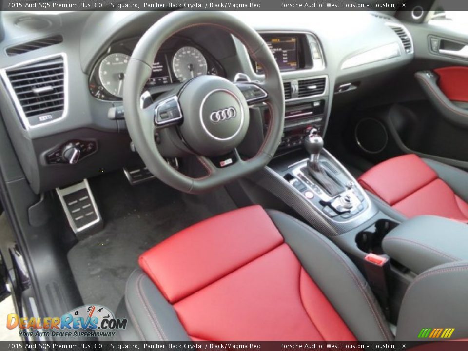 Black/Magma Red Interior - 2015 Audi SQ5 Premium Plus 3.0 TFSI quattro Photo #11