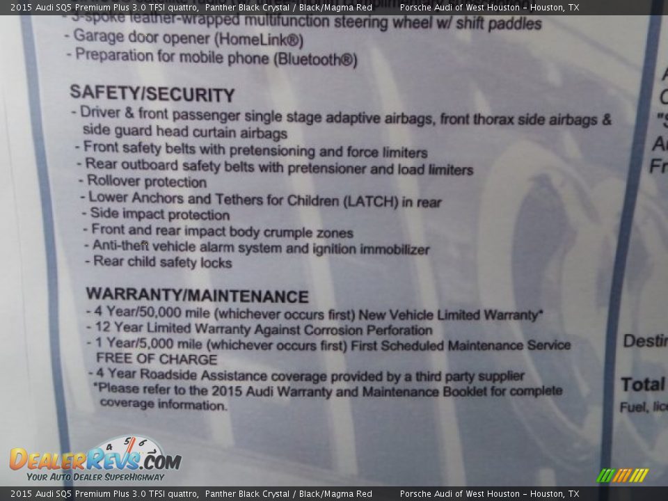 2015 Audi SQ5 Premium Plus 3.0 TFSI quattro Panther Black Crystal / Black/Magma Red Photo #35