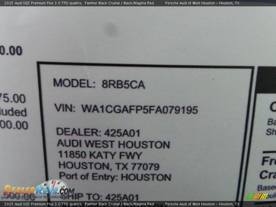2015 Audi SQ5 Premium Plus 3.0 TFSI quattro Panther Black Crystal / Black/Magma Red Photo #36