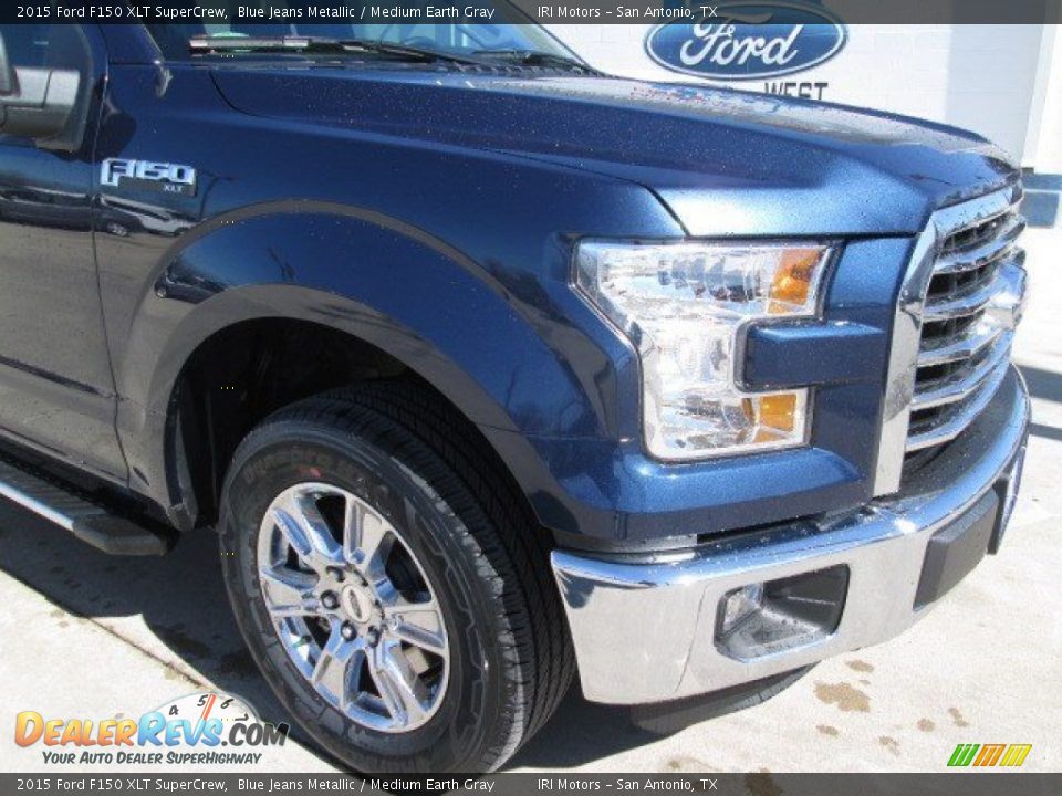 2015 Ford F150 XLT SuperCrew Blue Jeans Metallic / Medium Earth Gray Photo #2