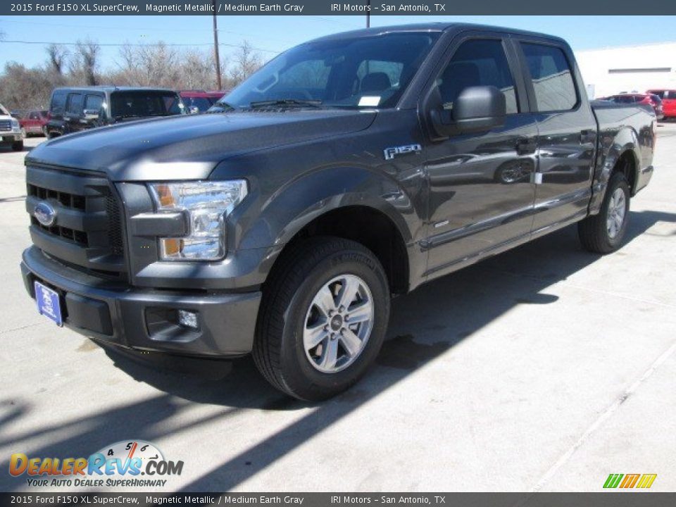 2015 Ford F150 XL SuperCrew Magnetic Metallic / Medium Earth Gray Photo #6