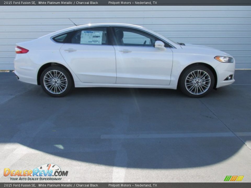 White Platinum Metallic 2015 Ford Fusion SE Photo #3