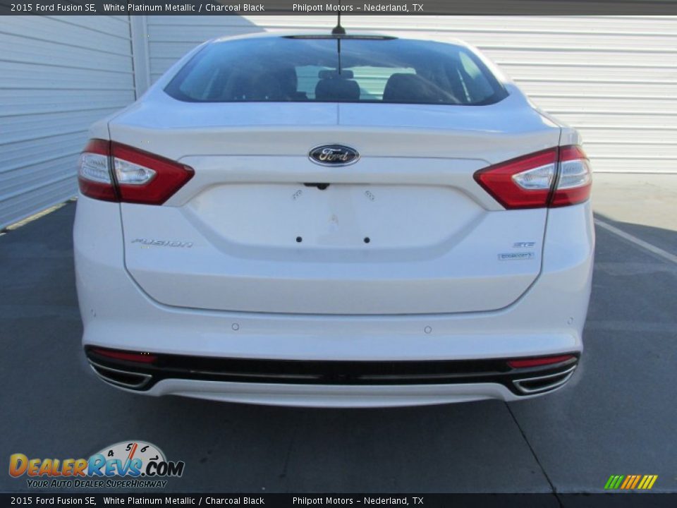 2015 Ford Fusion SE White Platinum Metallic / Charcoal Black Photo #5