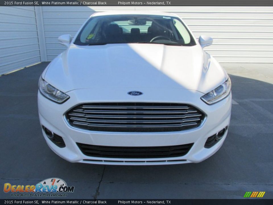 2015 Ford Fusion SE White Platinum Metallic / Charcoal Black Photo #8