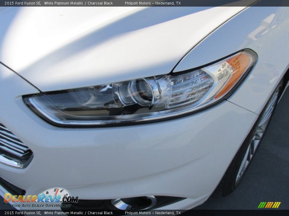 2015 Ford Fusion SE White Platinum Metallic / Charcoal Black Photo #9