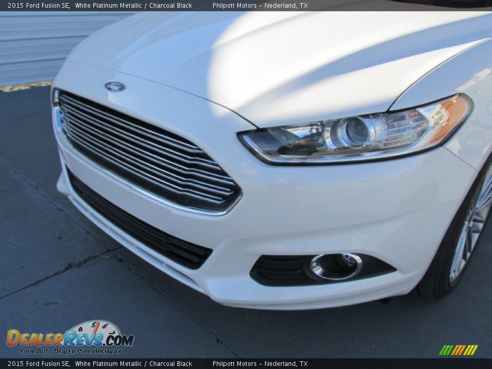 2015 Ford Fusion SE White Platinum Metallic / Charcoal Black Photo #10