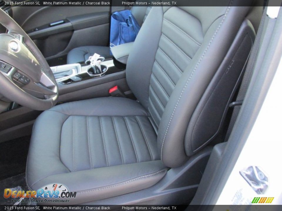 2015 Ford Fusion SE White Platinum Metallic / Charcoal Black Photo #21