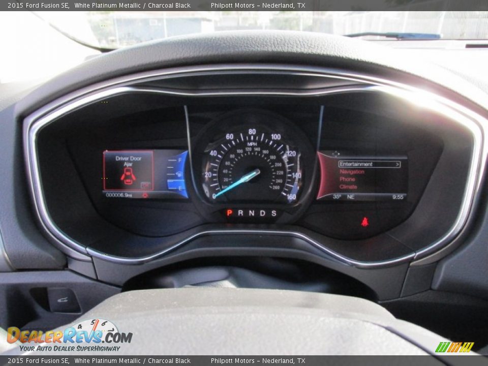 2015 Ford Fusion SE White Platinum Metallic / Charcoal Black Photo #30