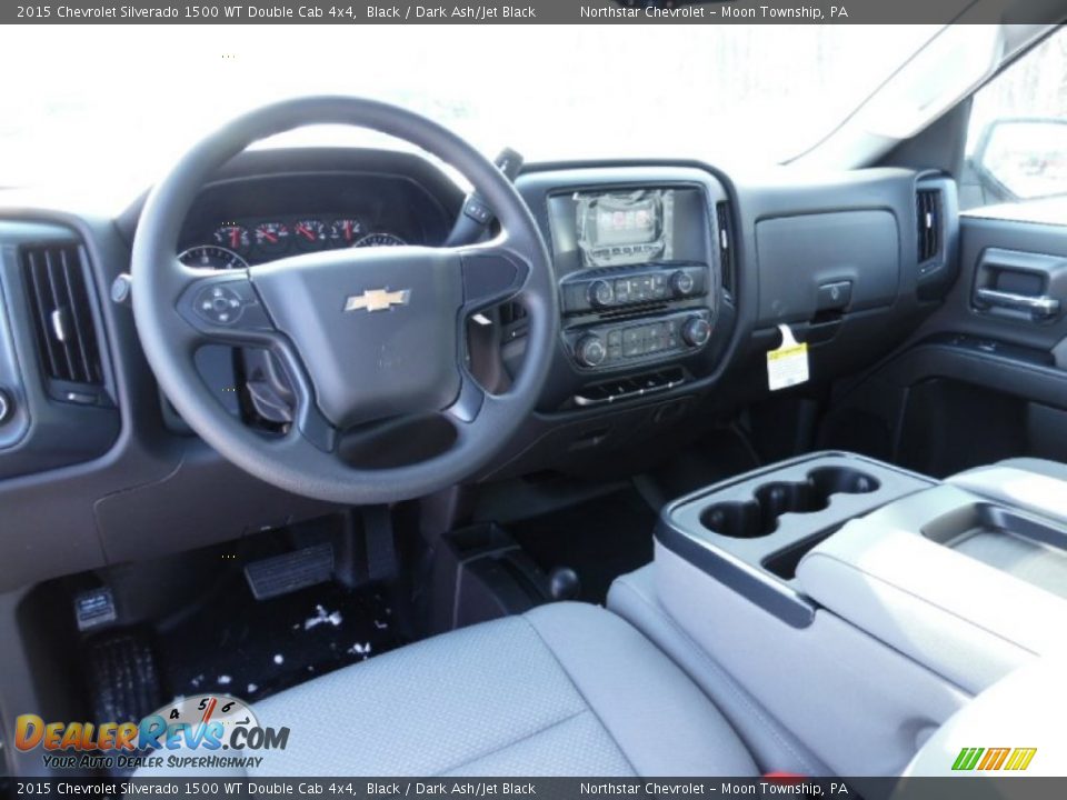 Dark Ash/Jet Black Interior - 2015 Chevrolet Silverado 1500 WT Double Cab 4x4 Photo #12
