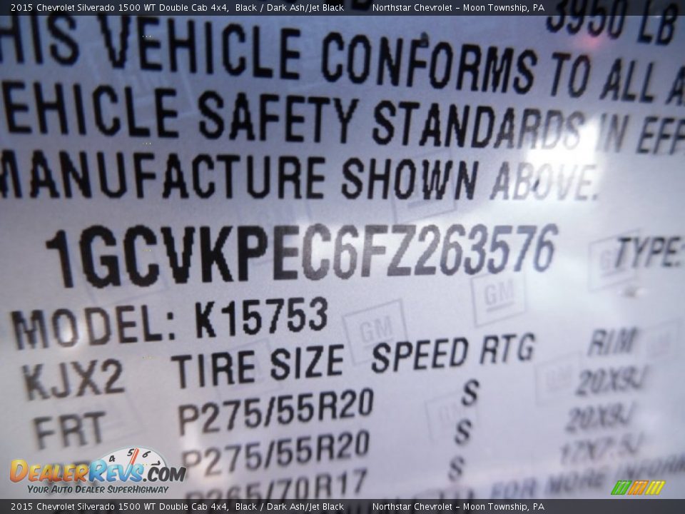 2015 Chevrolet Silverado 1500 WT Double Cab 4x4 Black / Dark Ash/Jet Black Photo #14