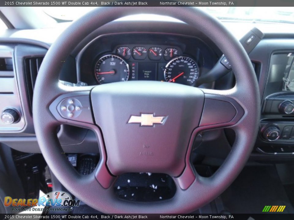 2015 Chevrolet Silverado 1500 WT Double Cab 4x4 Black / Dark Ash/Jet Black Photo #15