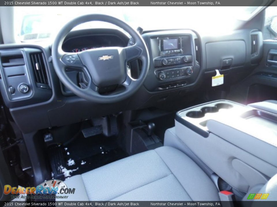 Dark Ash/Jet Black Interior - 2015 Chevrolet Silverado 1500 WT Double Cab 4x4 Photo #12