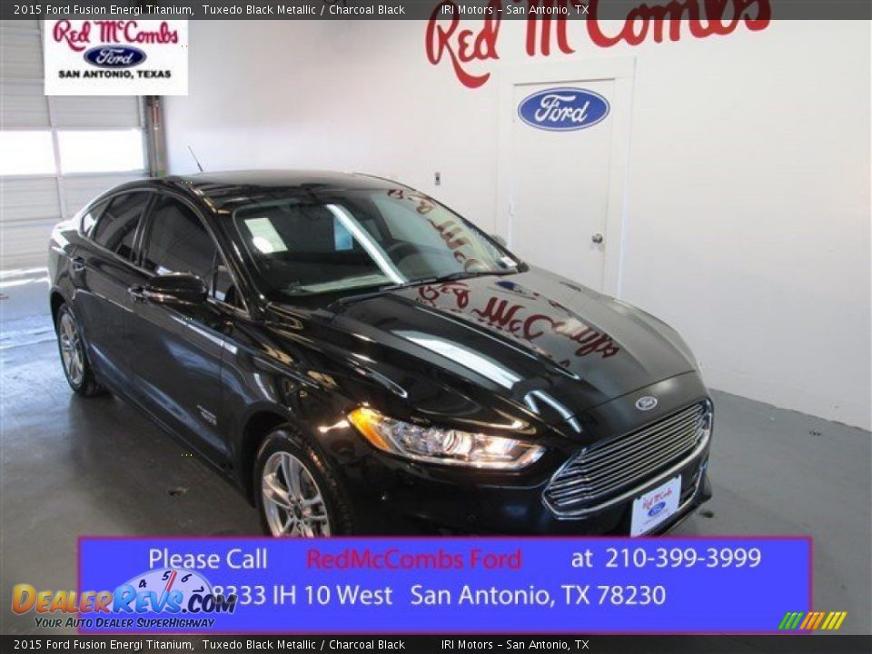 2015 Ford Fusion Energi Titanium Tuxedo Black Metallic / Charcoal Black Photo #1