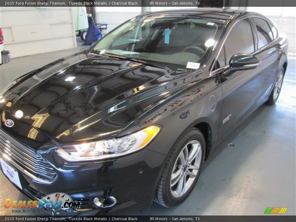 2015 Ford Fusion Energi Titanium Tuxedo Black Metallic / Charcoal Black Photo #3