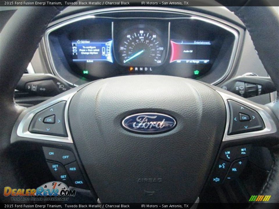 2015 Ford Fusion Energi Titanium Tuxedo Black Metallic / Charcoal Black Photo #23