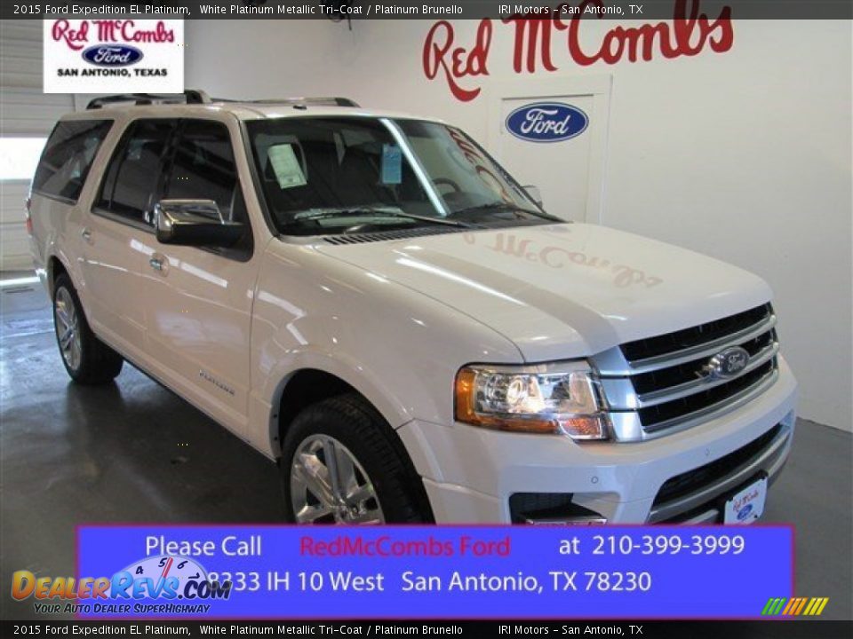 2015 Ford Expedition EL Platinum White Platinum Metallic Tri-Coat / Platinum Brunello Photo #1