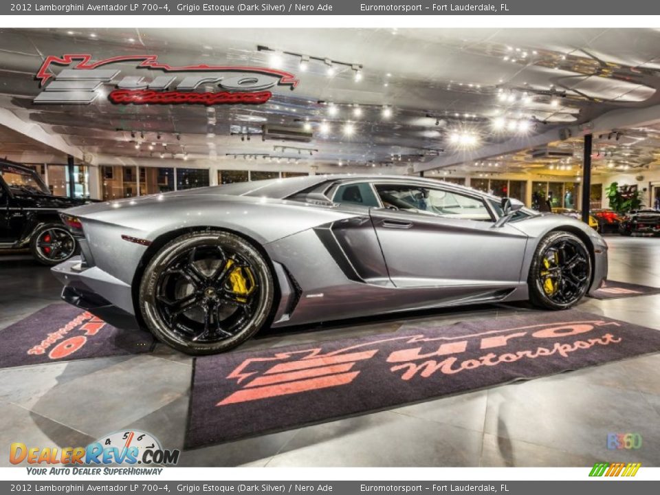2012 Lamborghini Aventador LP 700-4 Grigio Estoque (Dark Silver) / Nero Ade Photo #12