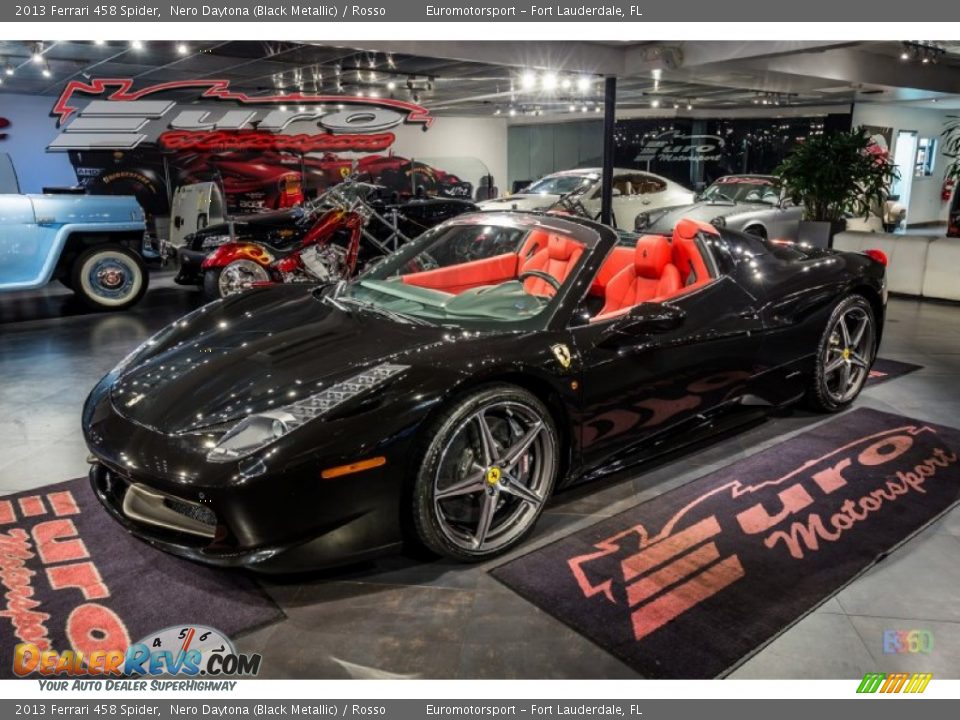 2013 Ferrari 458 Spider Nero Daytona (Black Metallic) / Rosso Photo #13