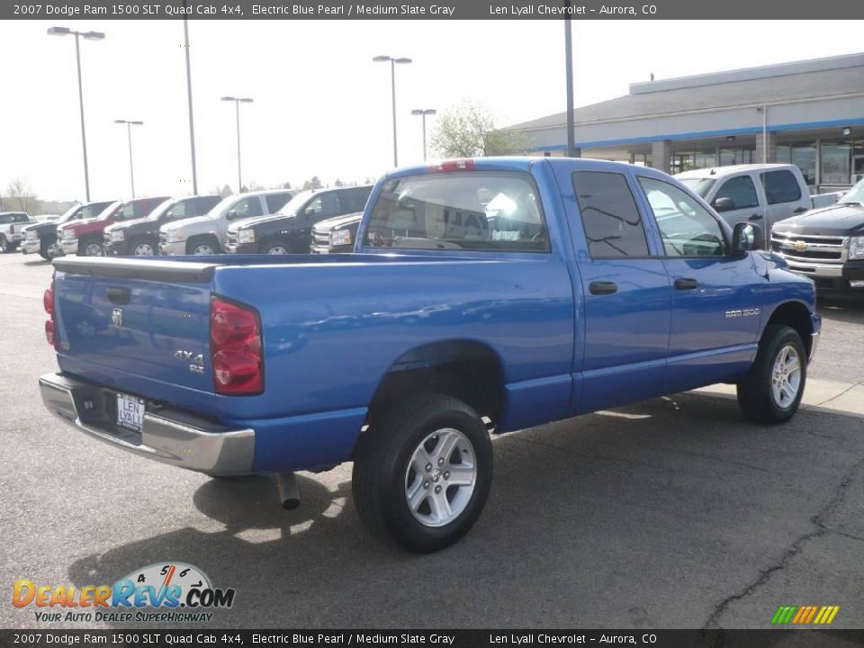 2007 Dodge Ram 1500 SLT Quad Cab 4x4 Electric Blue Pearl / Medium Slate Gray Photo #6