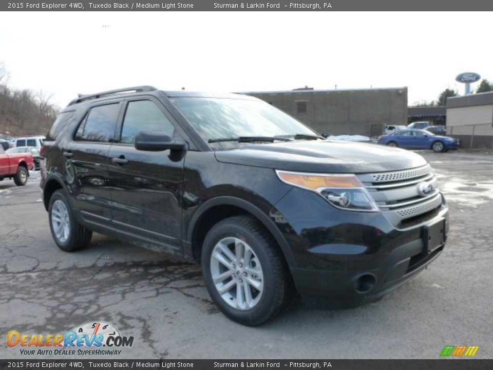 2015 Ford Explorer 4WD Tuxedo Black / Medium Light Stone Photo #1
