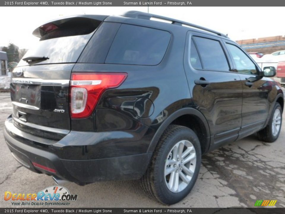 2015 Ford Explorer 4WD Tuxedo Black / Medium Light Stone Photo #2