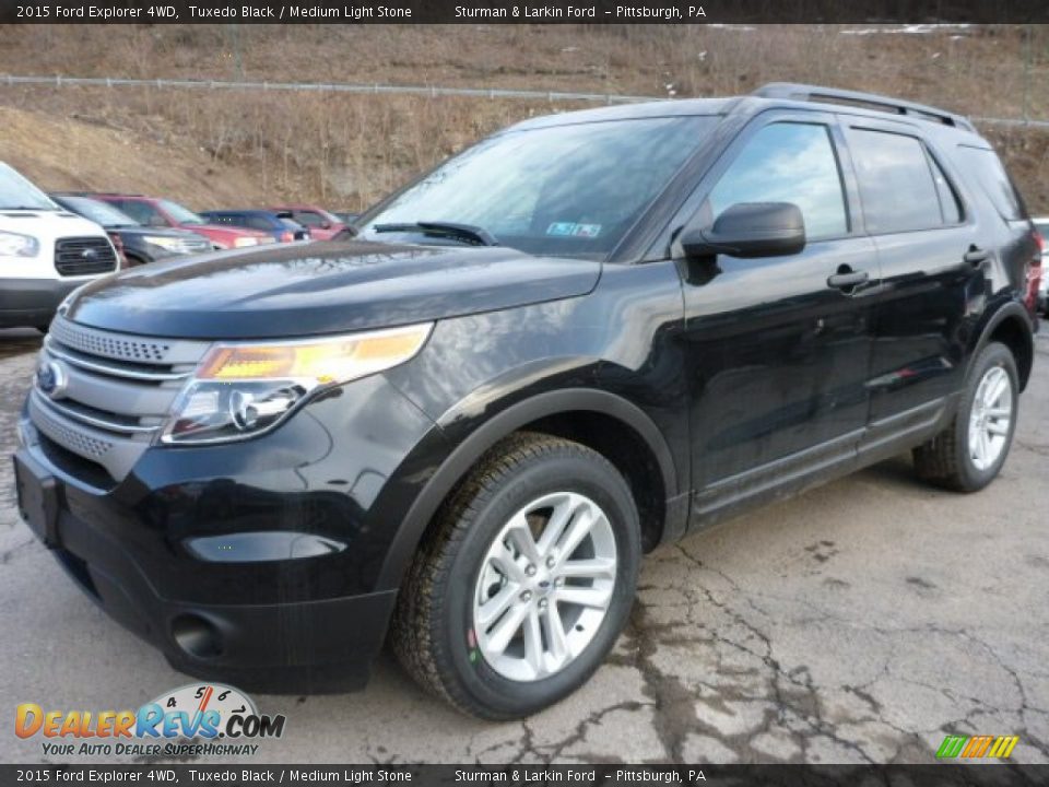 2015 Ford Explorer 4WD Tuxedo Black / Medium Light Stone Photo #5