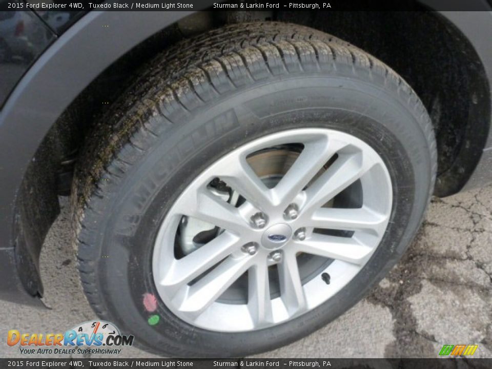 2015 Ford Explorer 4WD Tuxedo Black / Medium Light Stone Photo #7