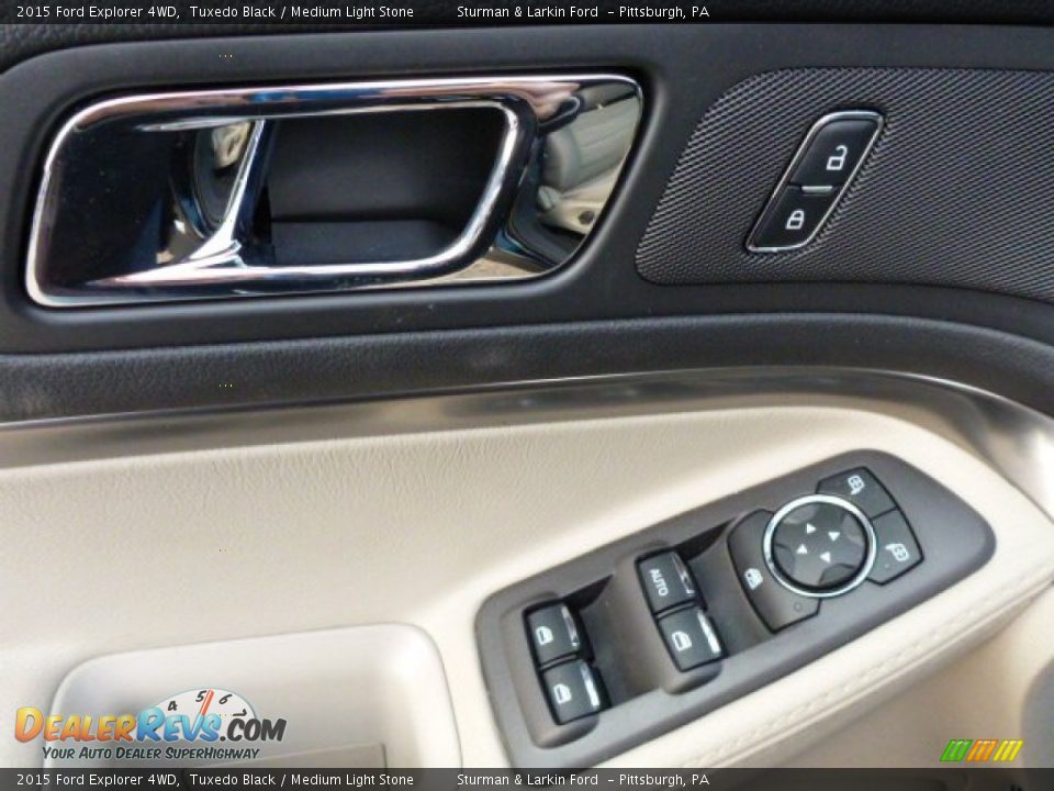 2015 Ford Explorer 4WD Tuxedo Black / Medium Light Stone Photo #11