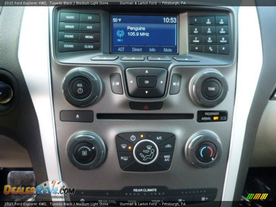 2015 Ford Explorer 4WD Tuxedo Black / Medium Light Stone Photo #14