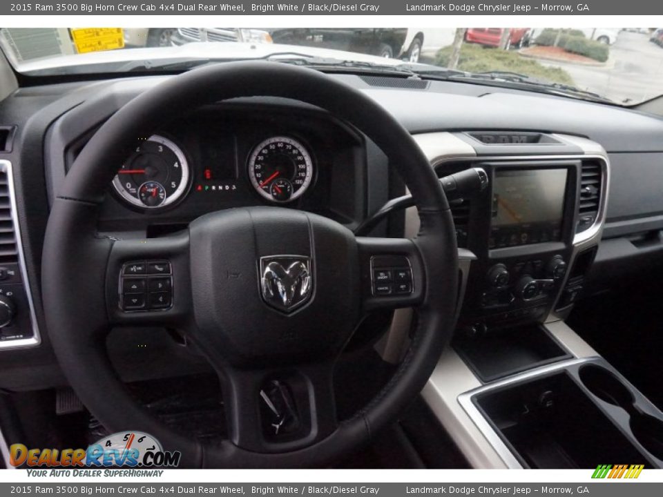 2015 Ram 3500 Big Horn Crew Cab 4x4 Dual Rear Wheel Bright White / Black/Diesel Gray Photo #8