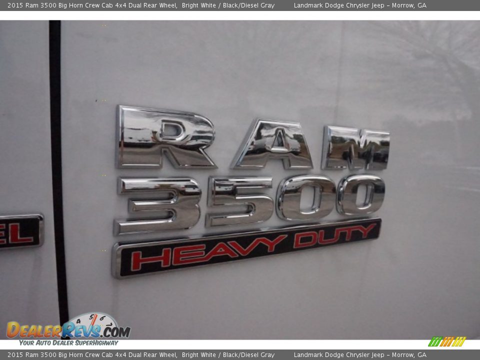 2015 Ram 3500 Big Horn Crew Cab 4x4 Dual Rear Wheel Bright White / Black/Diesel Gray Photo #6