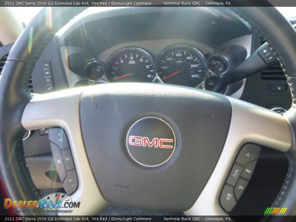 2011 GMC Sierra 1500 SLE Extended Cab 4x4 Fire Red / Ebony/Light Cashmere Photo #13