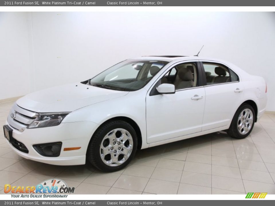 2011 Ford Fusion SE White Platinum Tri-Coat / Camel Photo #3