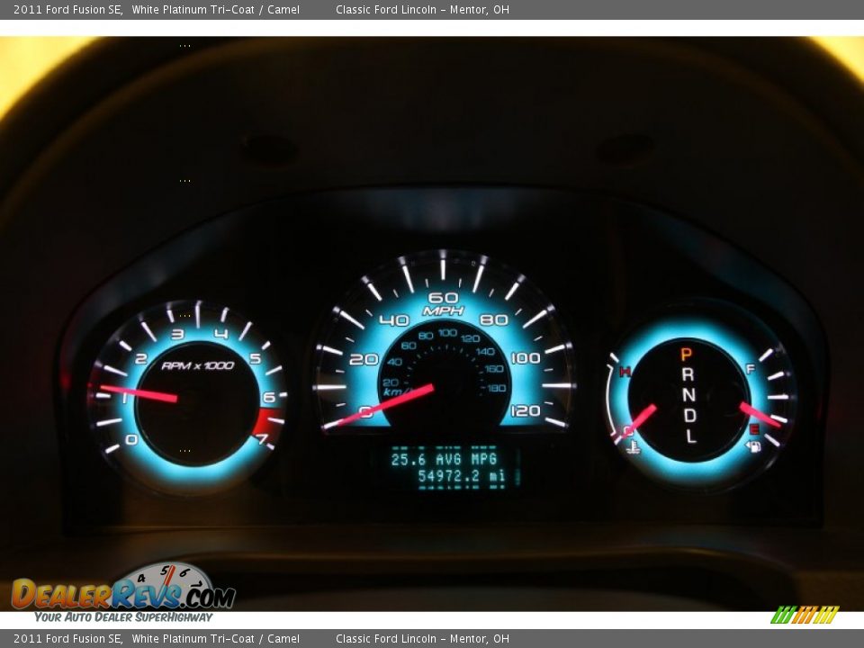 2011 Ford Fusion SE White Platinum Tri-Coat / Camel Photo #7
