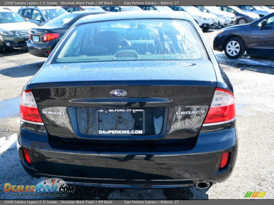 2008 Subaru Legacy 2.5i Sedan Obsidian Black Pearl / Off Black Photo #7
