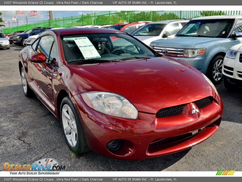 2007 Mitsubishi Eclipse GS Coupe Ultra Red Pearl / Dark Charcoal Photo #3