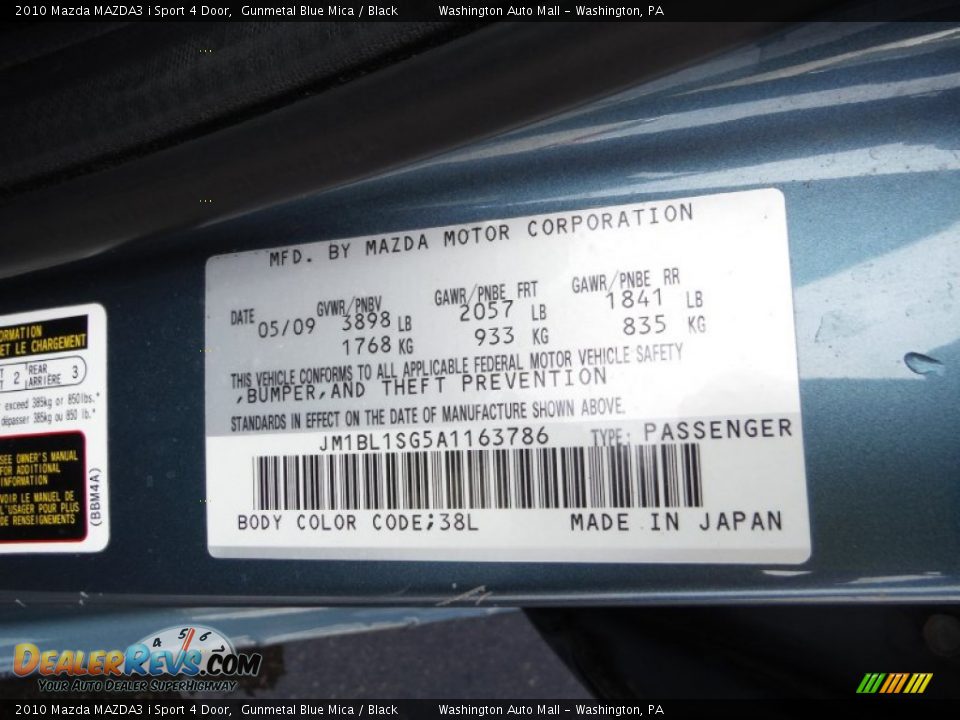 2010 Mazda MAZDA3 i Sport 4 Door Gunmetal Blue Mica / Black Photo #19